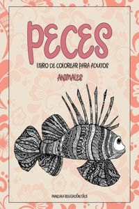 Libro de colorear para adultos - Mandala Relajación Fácil - Animales - Peces