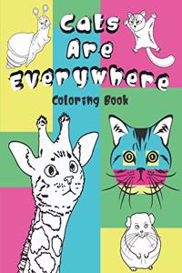 Cats Are Everywhere Coloring Book