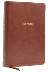 Kjv, Foundation Study Bible, Large Print, Leathersoft, Brown, Red Letter, Comfort Print