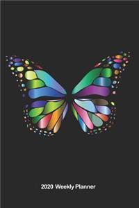 Plan On It 2020 Weekly Calendar Planner - Stained Glass Butterfly in Rainbow Colors