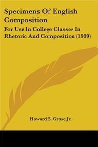 Specimens Of English Composition