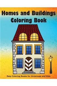 Homes and Buildings Coloring Book