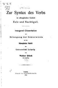 Zur Syntax Des Verbs Im Altenglischen Gedicht Eule Und Nachtigall