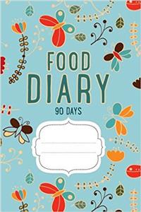 Food Diary 90 Days: Daily Weight Loss & Activity Journal Blue