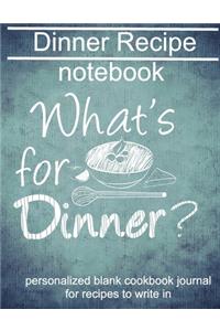 Dinner Recipe notebook