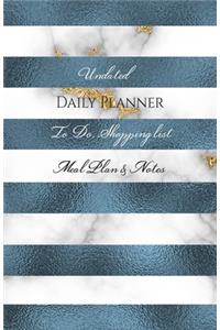 Undated Daily Planner - To Do, Shopping List, Meal Plan & Notes