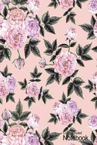 College Notebook Ruled Paper Cute Floral Cover