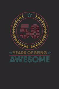 58 Years Of Being Awesome: Graph Paper Notebook / Journal (6" X 9" - 5 Squares per inch - 120 Pages) - Birthday Gift Idea for Boys And Girls