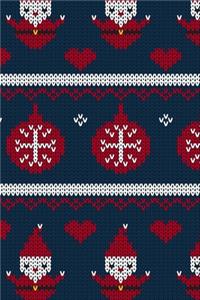 Merry Christmas Knit Santa Decoration Tree Ball Hearts Notebook
