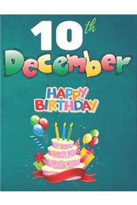 10th December Happy Birthday Notebook Journal