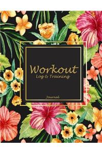 Workout Log & Training Journal: Beautiful Flowers Book, 2019 Weekly Meal and Workout Planner and Grocery List 8.5