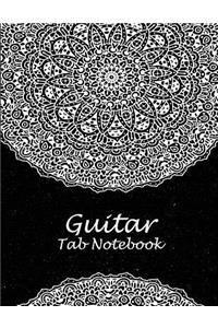 Guitar Tab Notebook: Black Beauty Mandala, 8.5