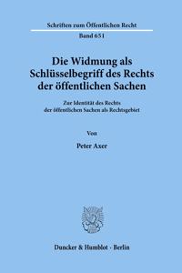 Die Widmung ALS Schlusselbegriff Des Rechts Der Offentlichen Sachen
