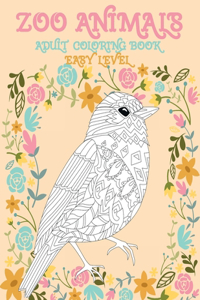Adult Coloring Book Zoo Animals - Easy Level