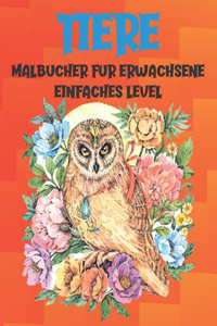 Malbücher für Erwachsene - Einfaches Level - Tiere