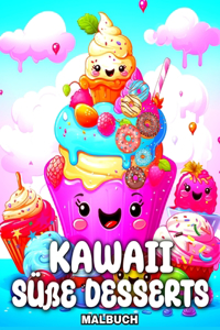 Kawaii Süße Desserts Malbuch