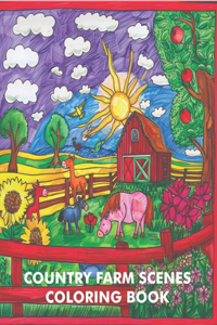 Country Farm Scenes Coloring Book