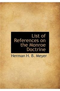 List of References on the Monroe Doctrine