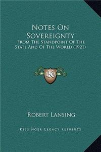 Notes On Sovereignty