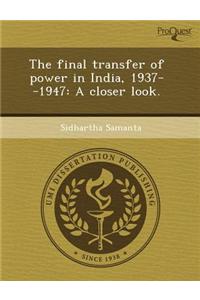 The Final Transfer of Power in India