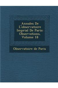 Annales de L'Observatoire Imp Rial de Paris