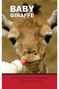 Baby Giraffe Pocket Monthly Planner 2017