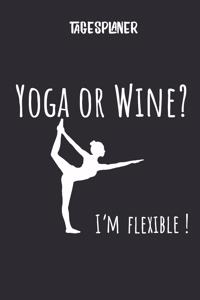 Tagesplaner mit Yoga und Wein