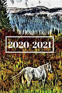 White Horse in the Colorado Mountains Dated Calendar Planner 2 years To-Do Lists, Tasks, Notes Appointments
