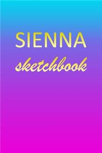 Sienna: Sketchbook - Blank Imaginative Sketch Book Paper - Pink Blue Gold Custom Letter S Personalized Cover - Teach & Practice Drawing for Experienced & As