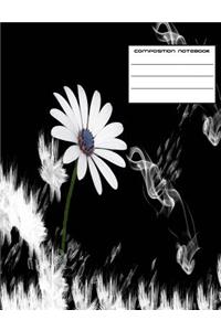 Black and White Daisy College Rule Composition Notebook
