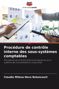 Procédure de contrôle interne des sous-systèmes comptables