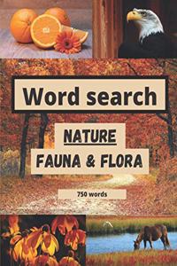 Word search nature fauna & flora 750 words