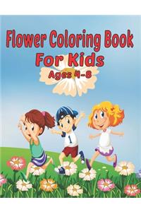 Flower Coloring Book For Kids ages 4-8