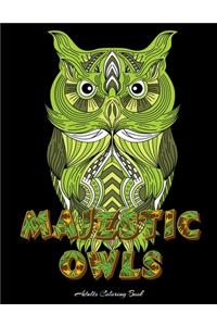 MAJESTIC OWLS Adults Coloring Book