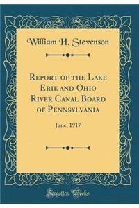 Report of the Lake Erie and Ohio River Canal Board of Pennsylvania: June, 1917 (Classic Reprint)