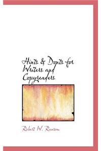 Hints & Donts for Writers and Copyreaders