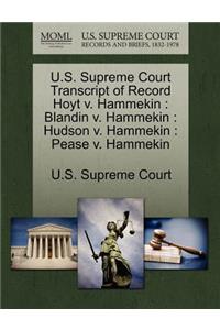 U.S. Supreme Court Transcript of Record Hoyt V. Hammekin