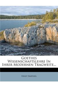 Goethes Wissenschaftslehre in Ihrer Modernen Tragweite...
