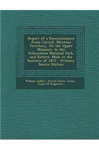 Report of a Reconnaissance from Carroll, Montana Territory, on the Upper Missouri, to the Yellowstone National Park, and Return: Made in the Summer of