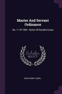 Master And Servant Ordinance