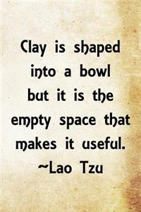 Clay is shaped into a bowl but it is the empty space that makes it useful.