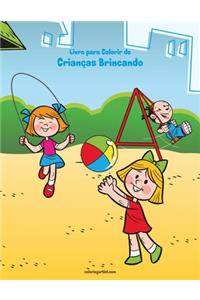 Livro para Colorir de Crianças Brincando