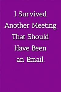 I Survived Another Meeting That Should Have Been an Email. Notebook