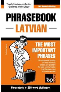 English-Latvian phrasebook & 250-word mini dictionary