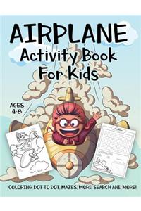 Airplane Activity Book for Kids Ages 4-8