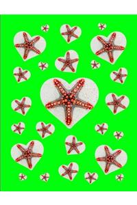 I Love Starfish Journal Notebook Green 150 College Ruled Pages 8.5 X 11