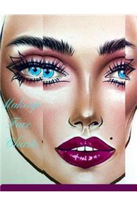 Makeup Face Charts: A Bold Professional Blank Paper Practice Face Chart for Makeup Artists