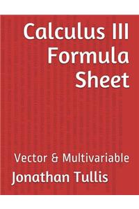 Calculus III Formula Sheet