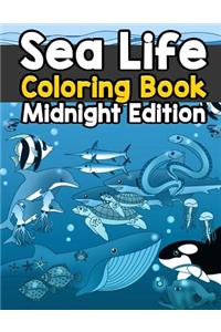 Sea Life Coloring Book Midnight Edition