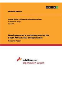 Development of a marketing plan for the South African solar energy market